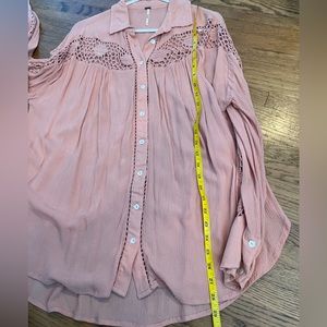 Free People Boho Peasant Romantic Blouse Top Shirt